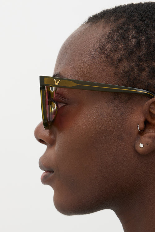 Gentle Monster Green & Purple Finn Square Sunglasses