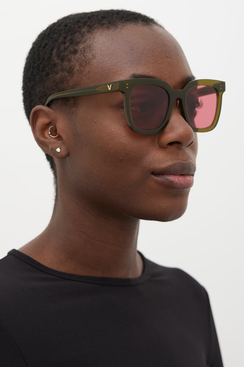 Gentle Monster Green & Purple Finn Square Sunglasses