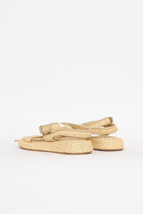 Gia/Rhw Raffia Cross Strap Sandal