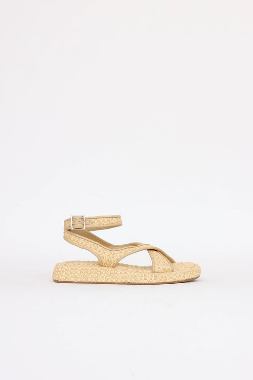 Gia/Rhw Raffia Cross Strap Sandal