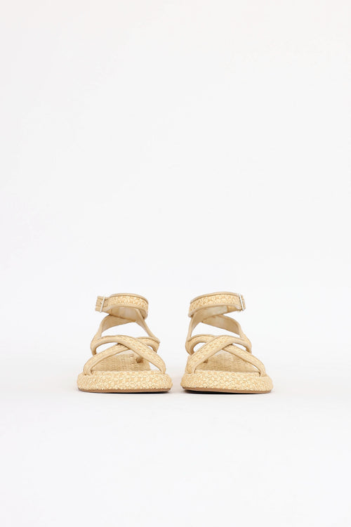 Gia/Rhw Raffia Cross Strap Sandal