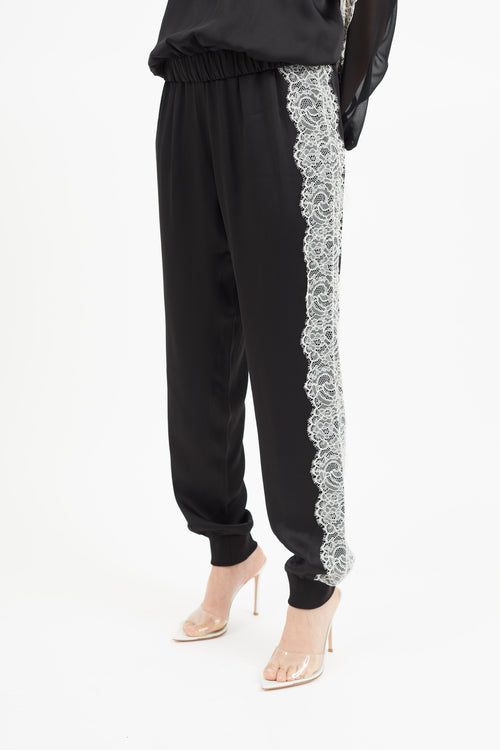Giambattista Valli Black & White Lace Jogger
