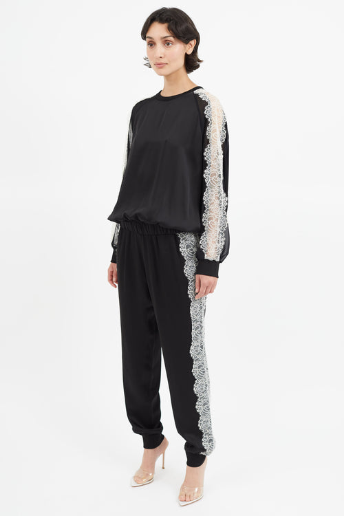 Giambattista Valli Black & White Lace Jogger