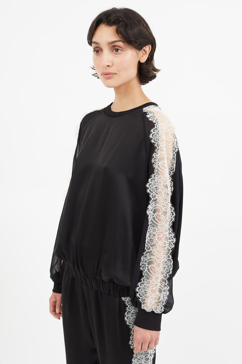 Giambattista Valli Black & White Lace Top