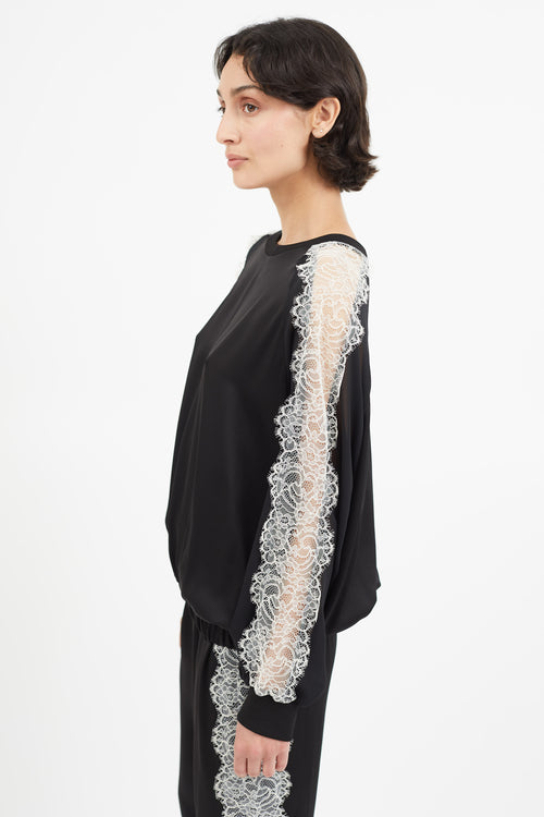 Giambattista Valli Black & White Lace Top