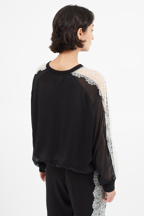 Giambattista Valli Black & White Lace Top