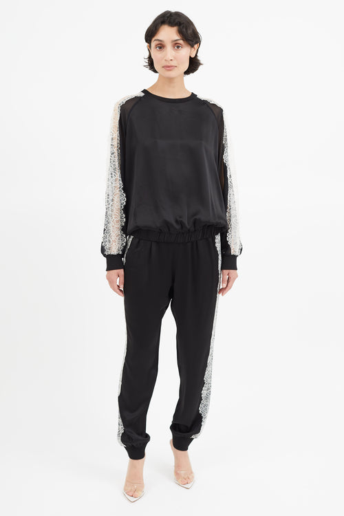 Giambattista Valli Black & White Lace Top