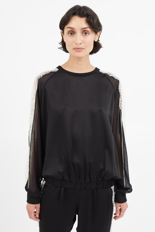 Giambattista Valli Black & White Lace Top