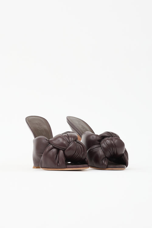 Giambattista Valli Leather Maxi Bow Mule