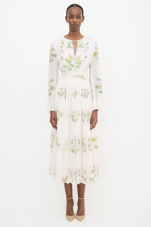 Giambattista Valli Silk Crepe Floral Maxi Dress