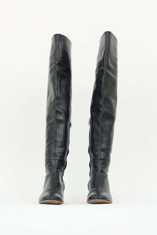 Gianvito Rossi Leather Thigh High Boot