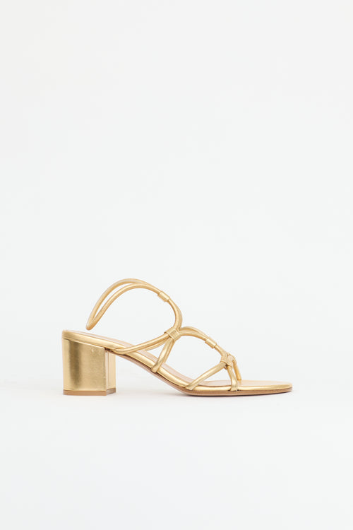 Gianvito Rossi Metallic Leather Sandal