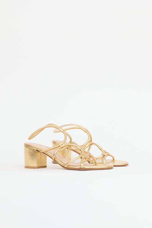 Gianvito Rossi Metallic Leather Sandal