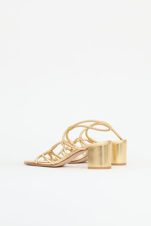 Gianvito Rossi Metallic Leather Sandal