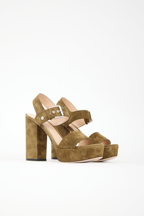Gianvito Rossi Suede Gina Platform Sandal