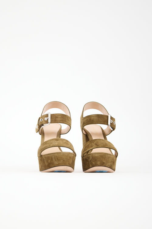 Gianvito Rossi Suede Gina Platform Sandal