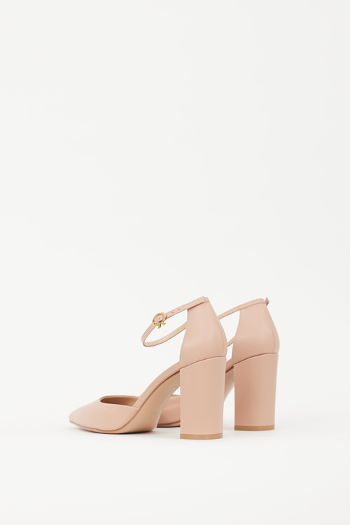 Gianvito Rossi Beige Leather Ribbon D'Orsay 90mm Pump
