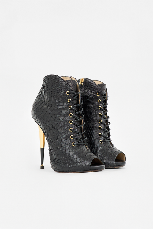 Giuseppe Zanotti Exotic Leather Golia Bootie