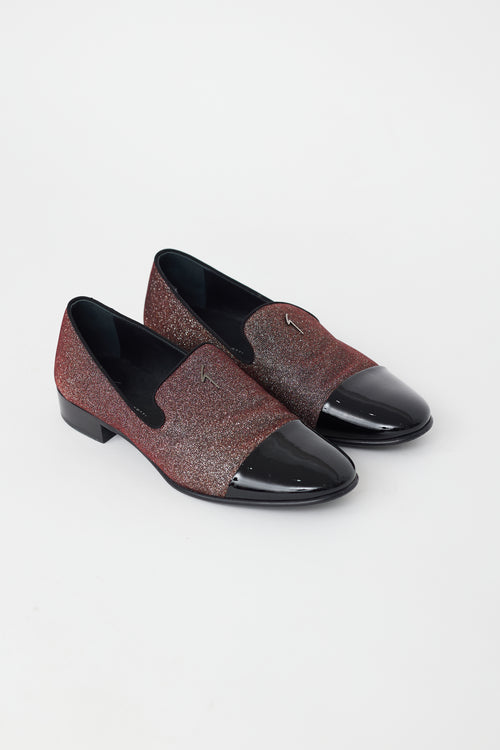 Giuseppe Zanotti Black & Red Embellished Lewis Cup Loafer