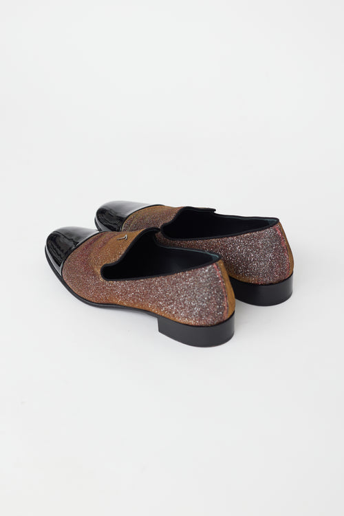 Giuseppe Zanotti Black & Red Embellished Lewis Cup Loafer