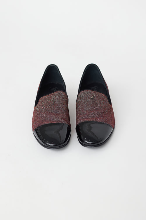 Giuseppe Zanotti Black & Red Embellished Lewis Cup Loafer