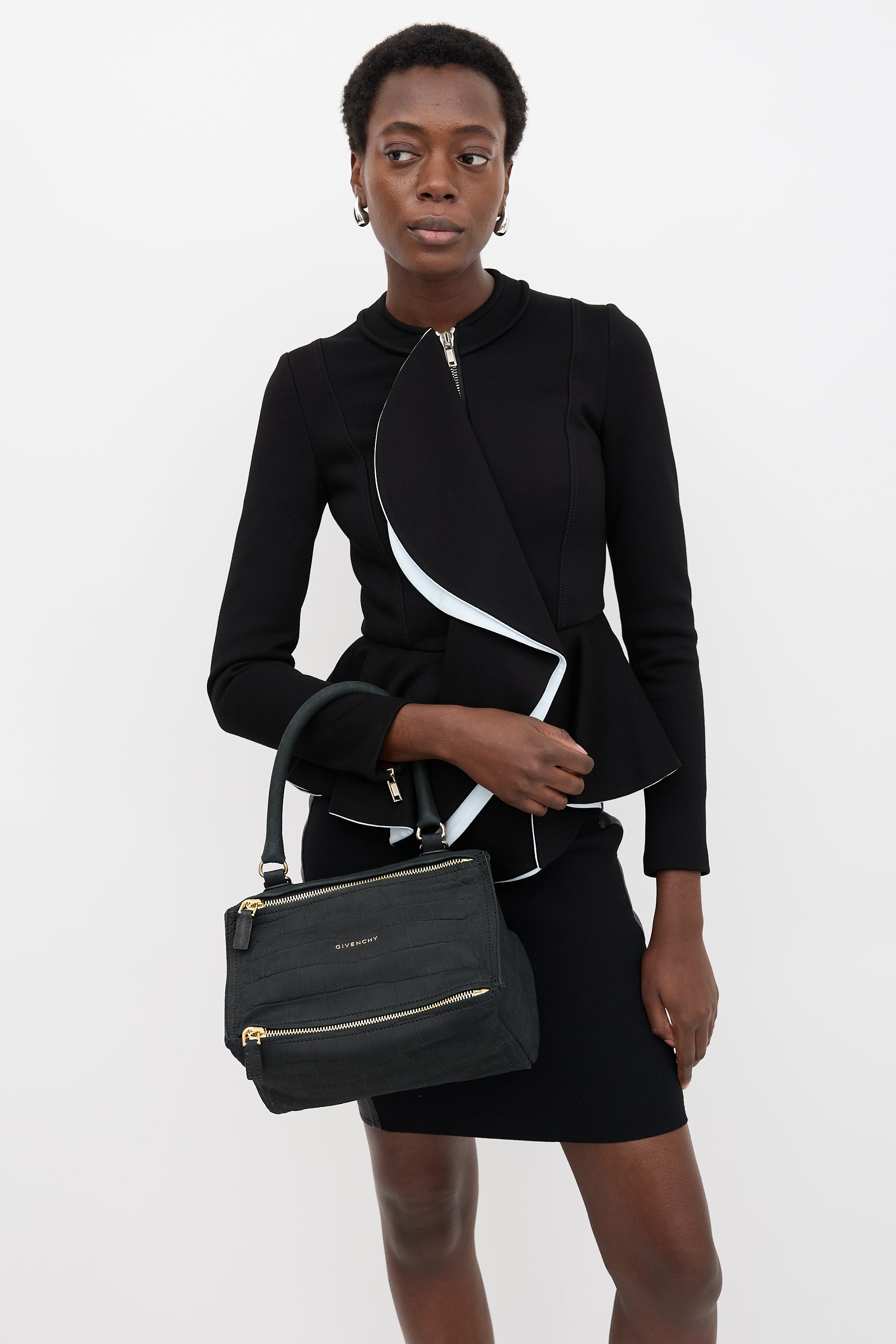 Givenchy 2019 Embossed Suede Small Pandora Bag