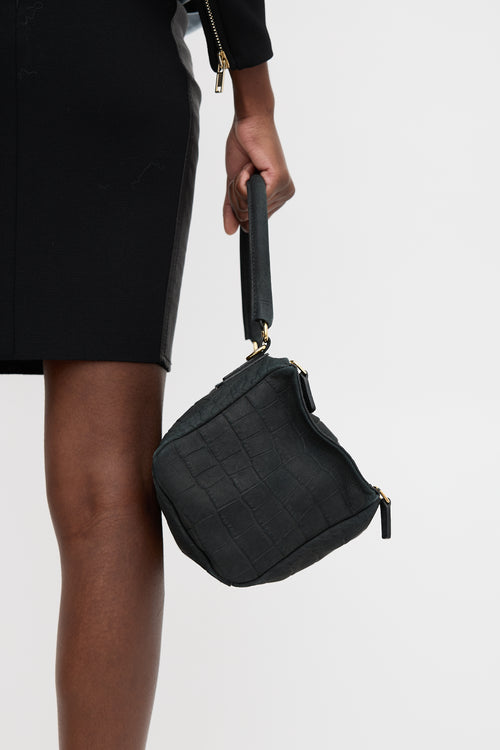 Givenchy 2019 Embossed Suede Small Pandora Bag