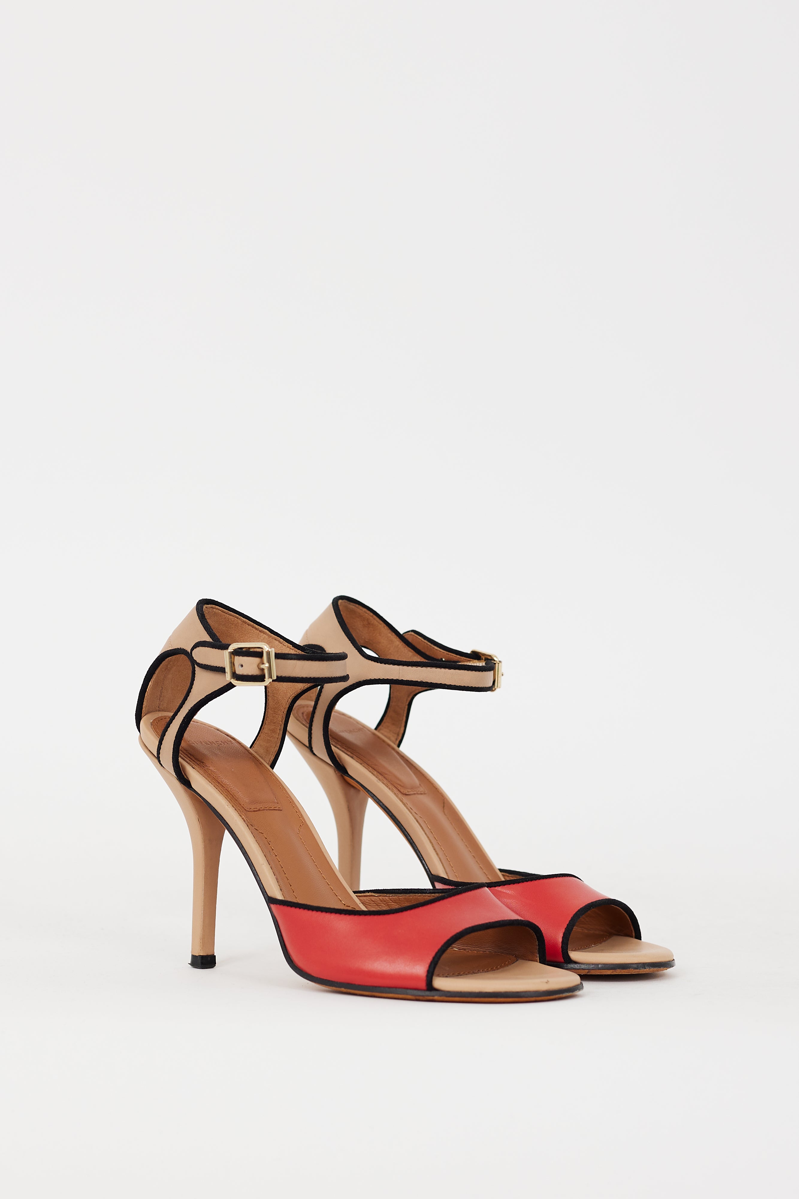 Givenchy Beige & Red Leather Heel