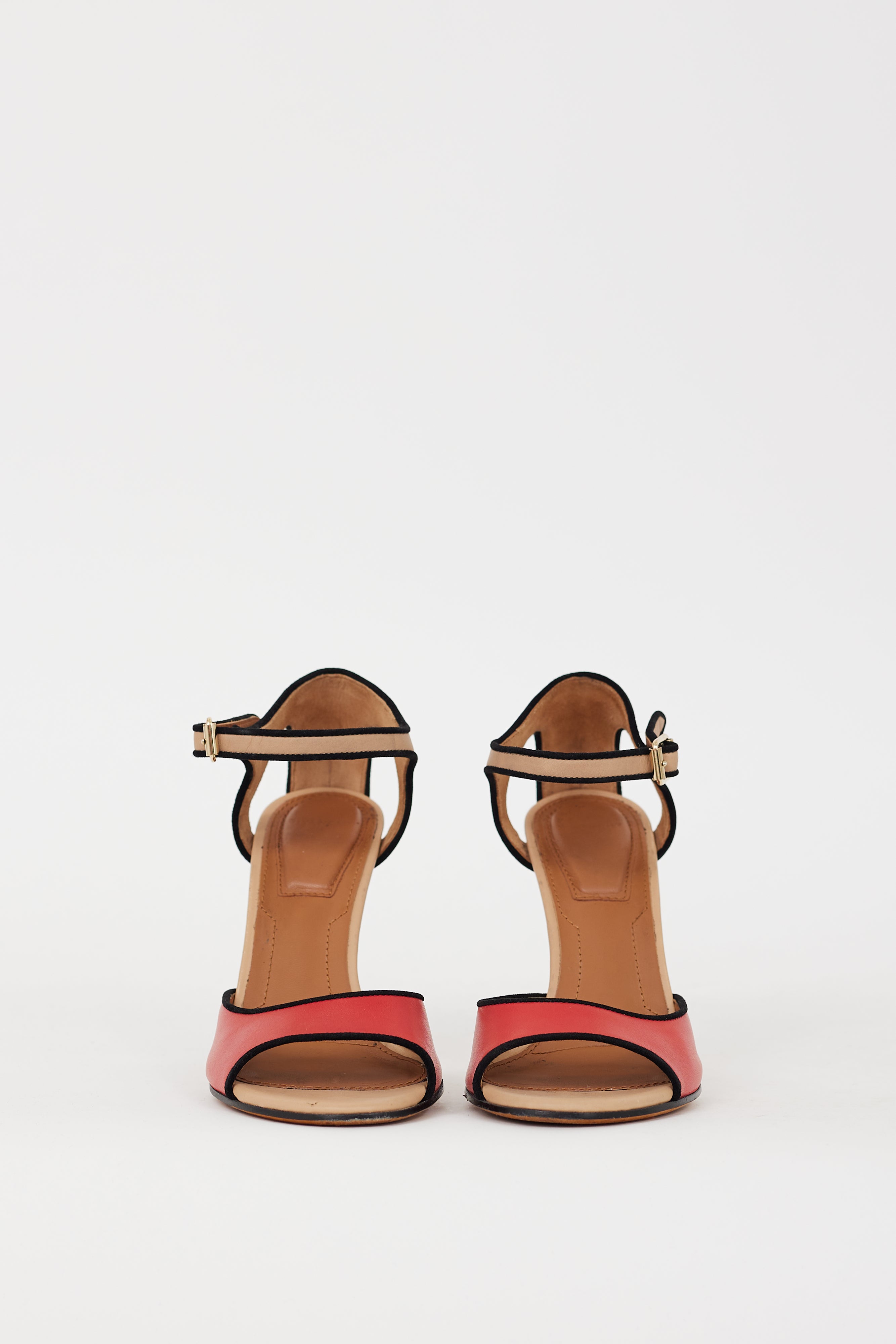 Givenchy Beige & Red Leather Heel
