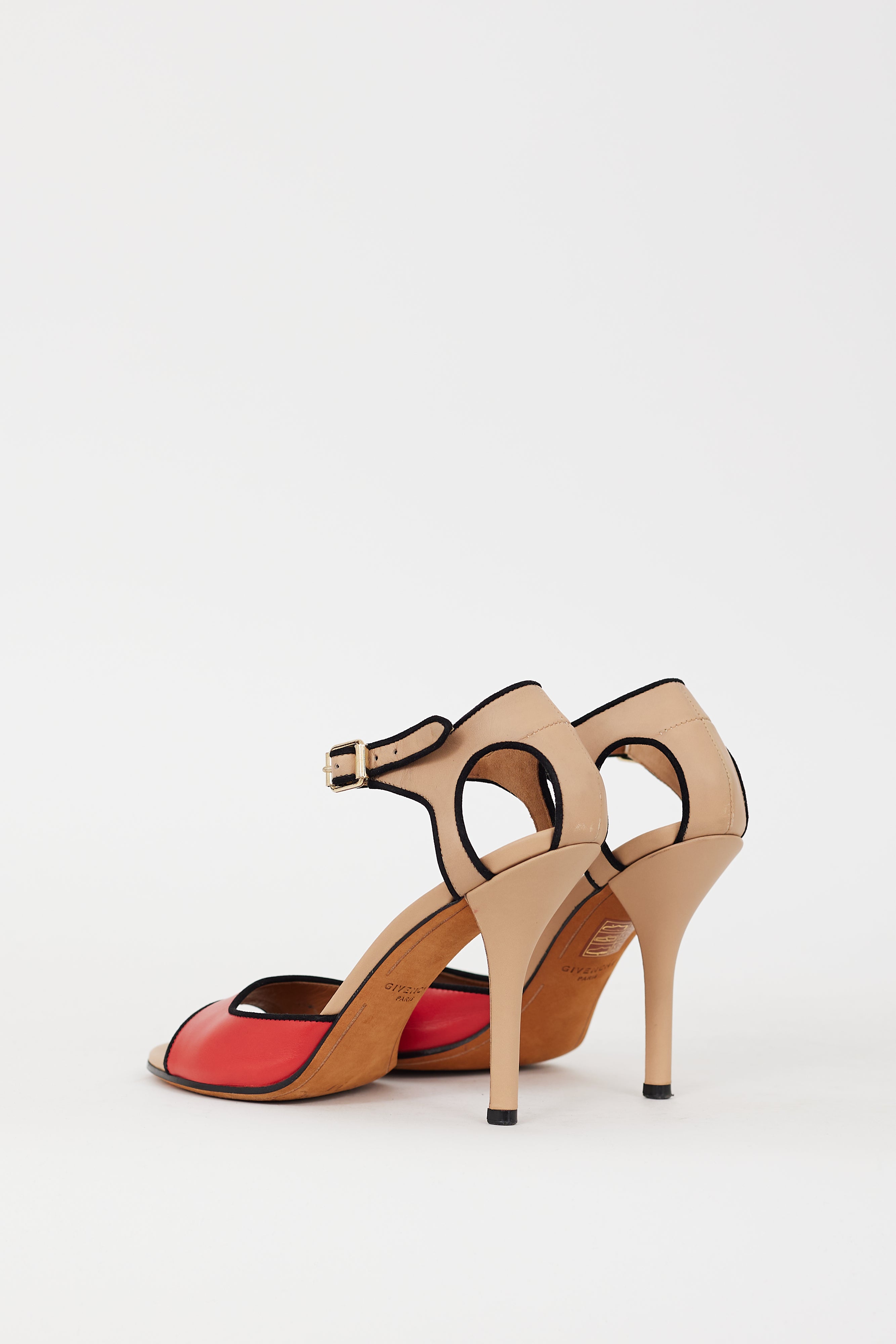 Givenchy Beige & Red Leather Heel