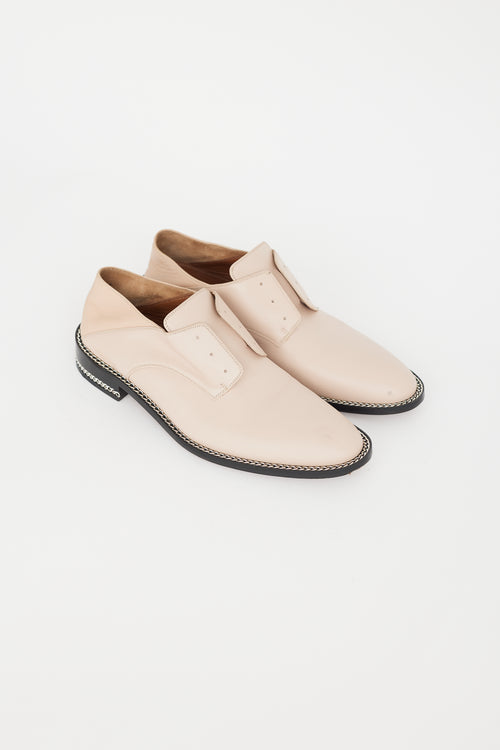 Givenchy Beige Leather & Silver Chain Loafer