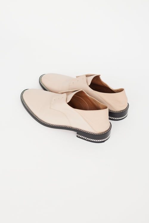 Givenchy Beige Leather & Silver Chain Loafer