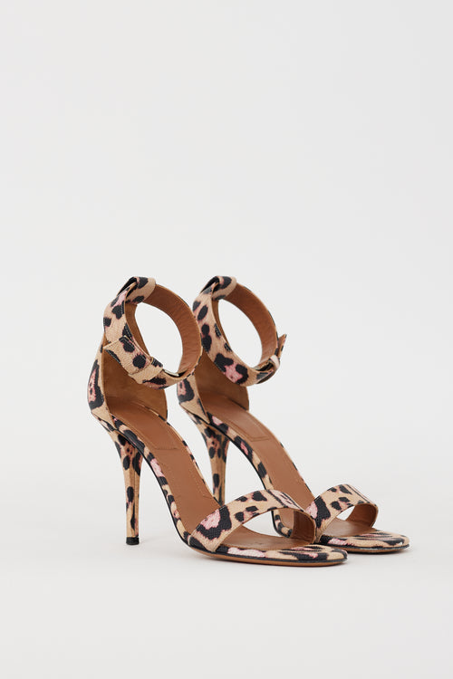 Givenchy Beige & Multi Printed Leather Infinity Retra Heel