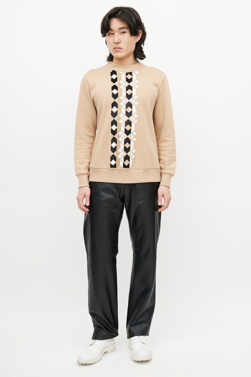 Givenchy Beige & Multicolour Argyle Patch Sweatshirt