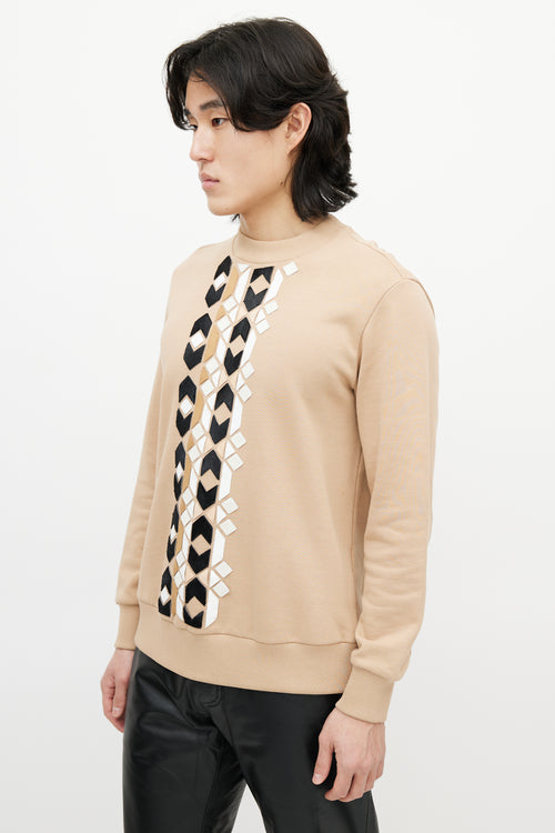 Givenchy Beige & Multicolour Argyle Patch Sweatshirt