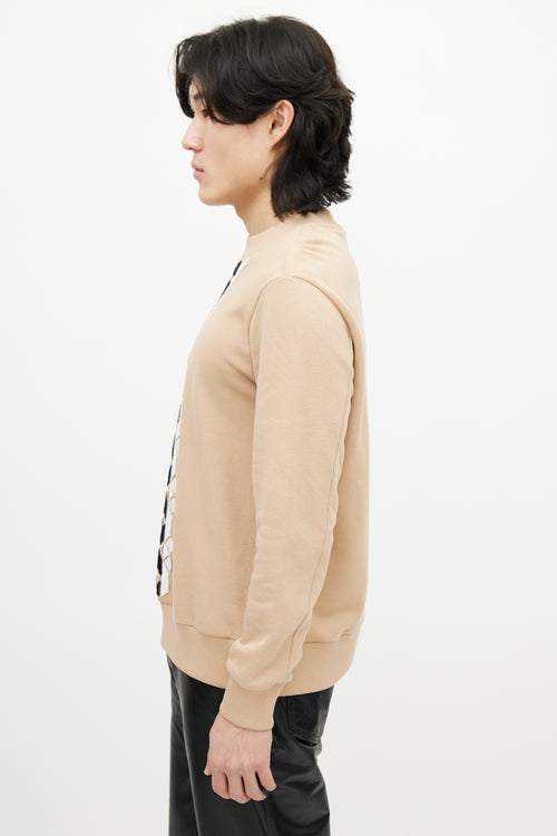 Givenchy Beige & Multicolour Argyle Patch Sweatshirt