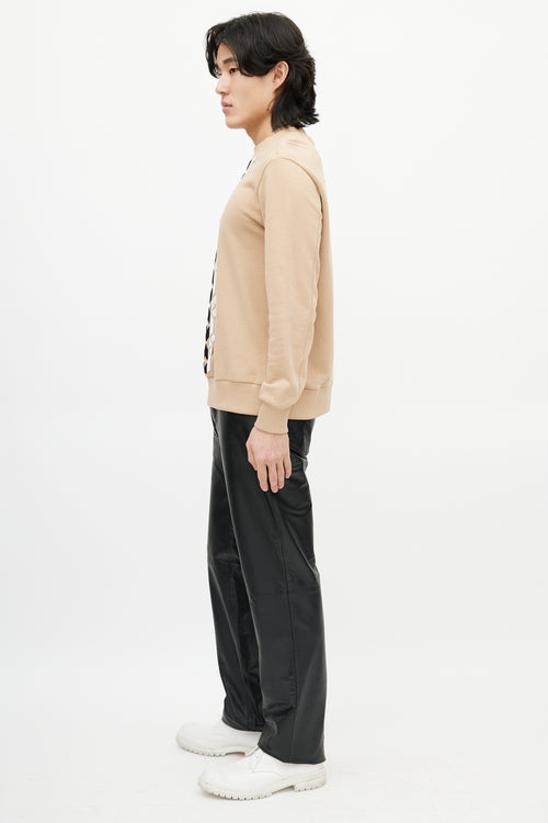 Givenchy Beige & Multicolour Argyle Patch Sweatshirt