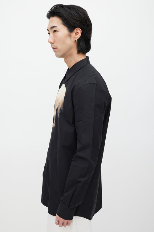 Givenchy Black & Brown Skull Shirt
