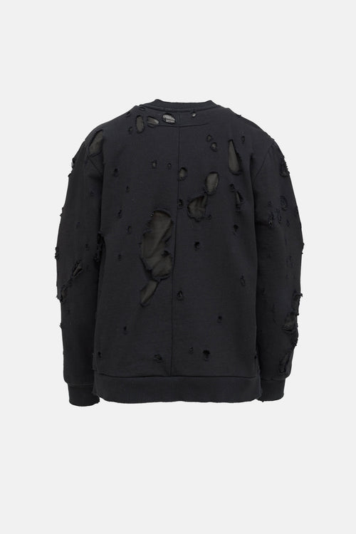 Givenchy Distressed Layered Logo Sweatshirt