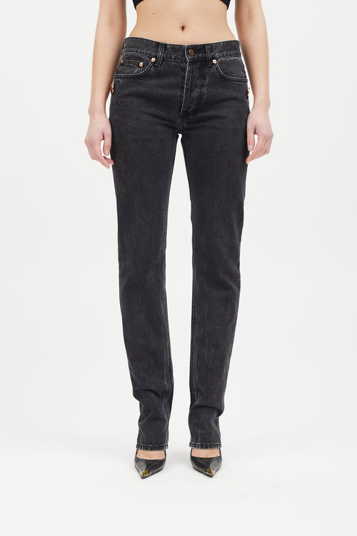Givenchy Washed Black & Rose Gold Slim Leg Jeans
