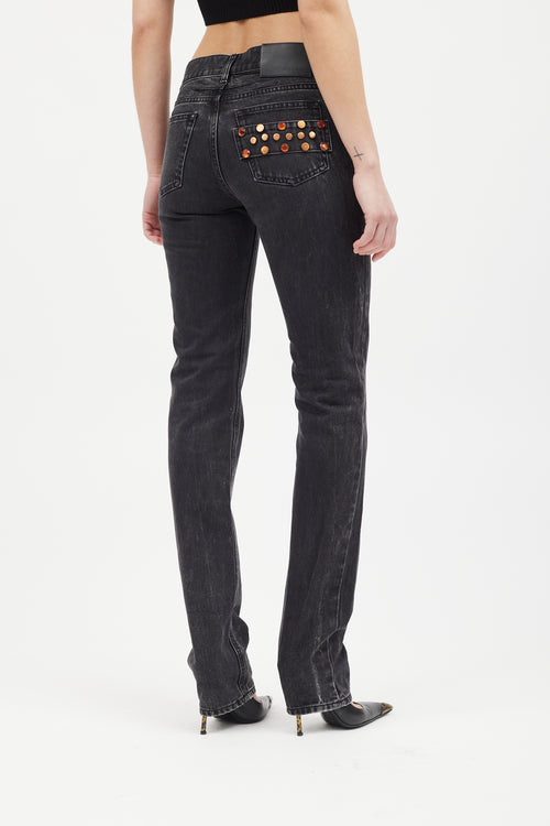 Givenchy Washed Black & Rose Gold Slim Leg Jeans