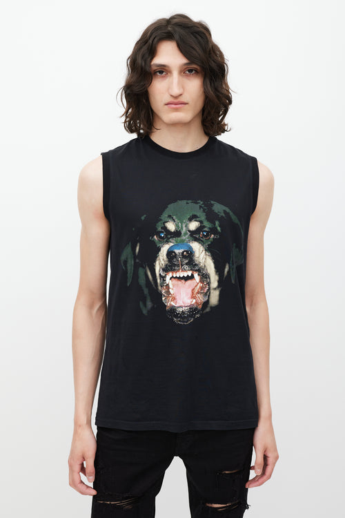 Givenchy Black & Multicolour Graphic Tank Top