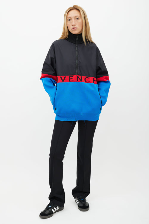 Givenchy Black & Multicolour Panel Logo Jacket