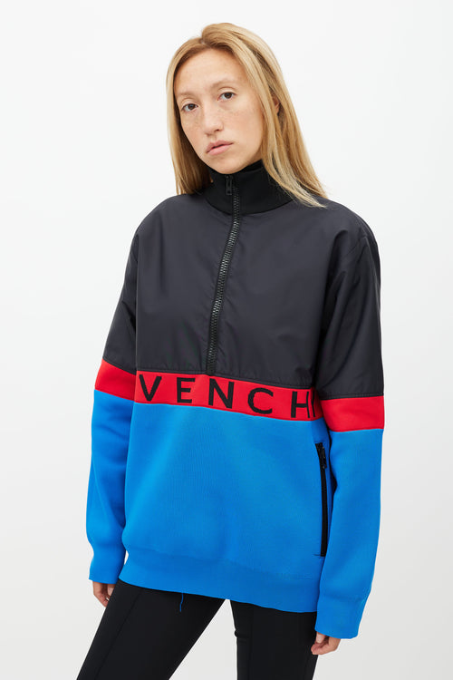 Givenchy Black & Multicolour Panel Logo Jacket