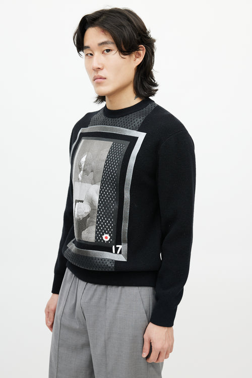 Givenchy Black & Multicolour Wool Face Sweater