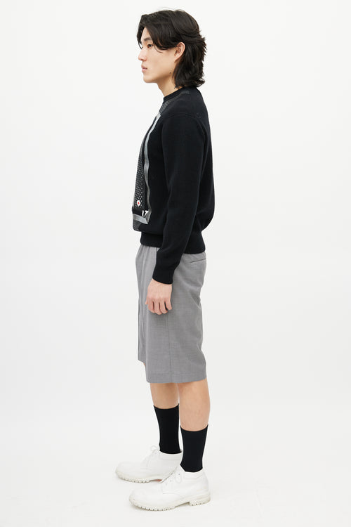 Givenchy Black & Multicolour Wool Face Sweater