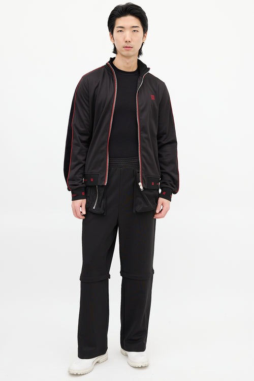 Givenchy Black & Red Square Logo Track Jacket