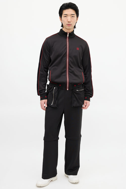 Givenchy Black & Red Square Logo Track Jacket