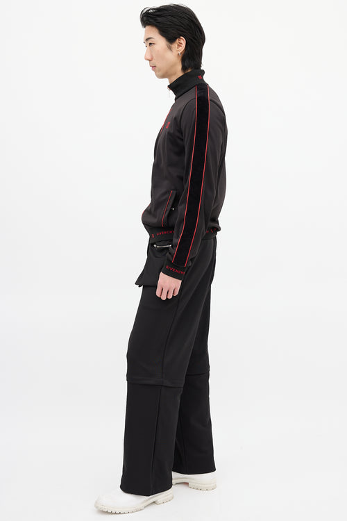 Givenchy Black & Red Square Logo Track Jacket