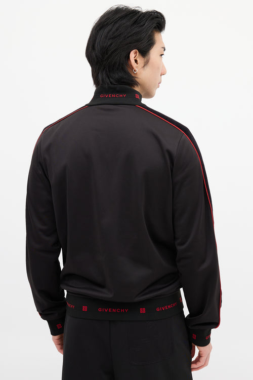 Givenchy Black & Red Square Logo Track Jacket